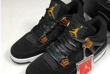 JORDAN AIR BLACK GOLD-WHITE METALLIC MENS 4 “ROYALTY” 0417